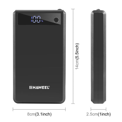 HAWEEL DIY 6 x 18650 Battery 24W Fast Charge Power Bank Box Case with Display, Not Include Battery (Black)