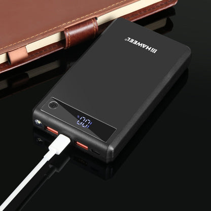 HAWEEL DIY 6 x 18650 Battery 24W Fast Charge Power Bank Box Case with Display, Not Include Battery (Black)