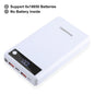 Boîtier de batterie externe HAWEEL DIY 6 x 18650 24W à charge rapide avec affichage, batterie non incluse (blanc)