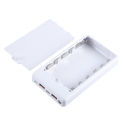 Boîtier de batterie externe HAWEEL DIY 6 x 18650 24W à charge rapide avec affichage, batterie non incluse (blanc)