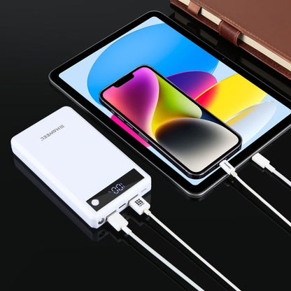 Boîtier de batterie externe HAWEEL DIY 6 x 18650 24W à charge rapide avec affichage, batterie non incluse (blanc)