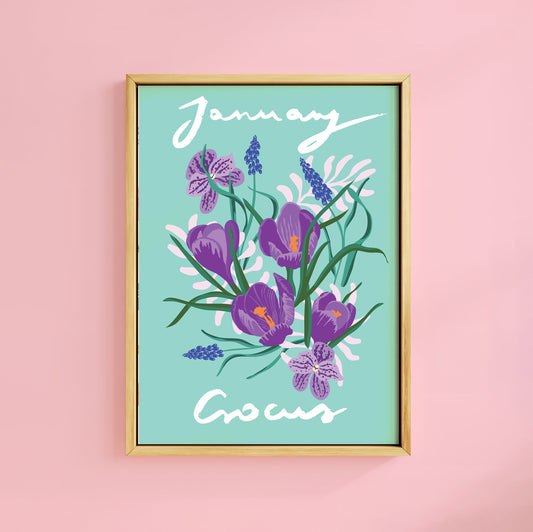 JANUARY CROCUS BIRTH FLOWER PRINT