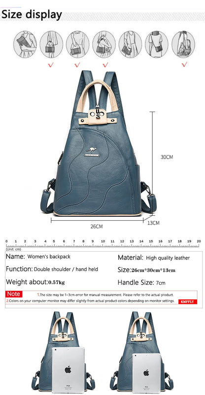 Sacs à dos en cuir pour femmes, sac de poitrine zippé pour femmes, sac à dos de voyage, sacs à dos pour dames, mochilas, sacs d'école pour adolescentes, sac à dos