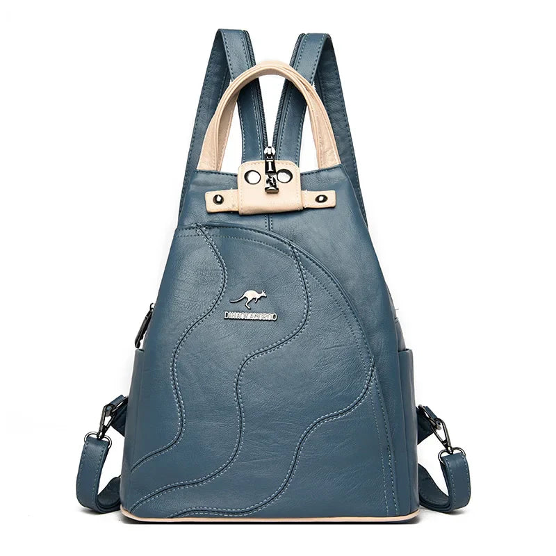 Sacs à dos en cuir pour femmes, sac de poitrine zippé pour femmes, sac à dos de voyage, sacs à dos pour dames, mochilas, sacs d'école pour adolescentes, sac à dos