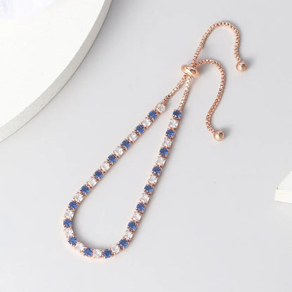 Adjustable Multicolor Tennis Bracelets for Women Ladies Wedding Rainbow Colorful Zircon Charm Bracelet Hand Chain Jewelry DZH043