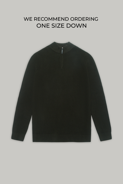 J Hailey Quarter Zip Knit -  Dark Sage