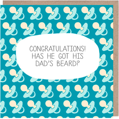Has He Got His Dad's Beard? New Baby Card