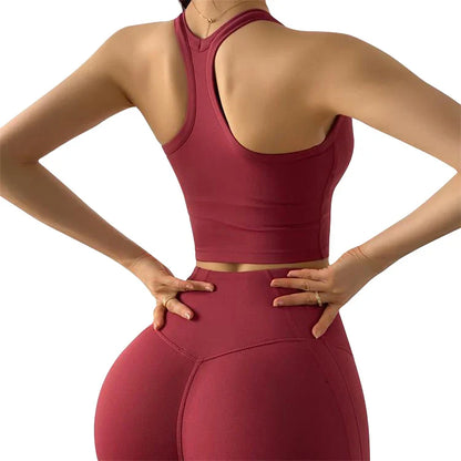 Ensemble collant et soutien-gorge de musculation souple et gainant pour femme