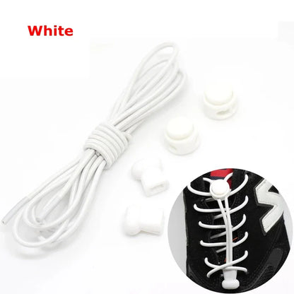 1 Pair 22 Colors Elastic Shoelaces Round Locking No Tie Shoe Laces Kids Adult Quick Lazy Laces Rubber Sneakers Shoelace T1