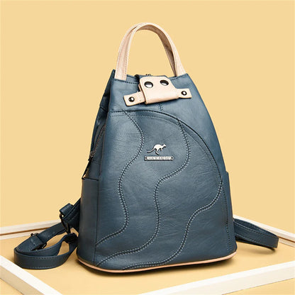 Sacs à dos en cuir pour femmes, sac de poitrine zippé pour femmes, sac à dos de voyage, sacs à dos pour dames, mochilas, sacs d'école pour adolescentes, sac à dos