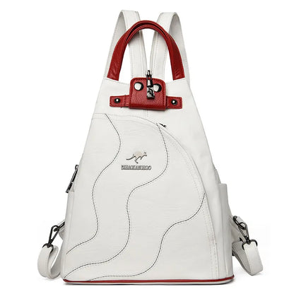 Sacs à dos en cuir pour femmes, sac de poitrine zippé pour femmes, sac à dos de voyage, sacs à dos pour dames, mochilas, sacs d'école pour adolescentes, sac à dos