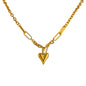 Yhpup Romantic Heart Pendant Necklace for Women High Quality Stainless Steel 18 K Metal Texture Choker Necklace Anniversary