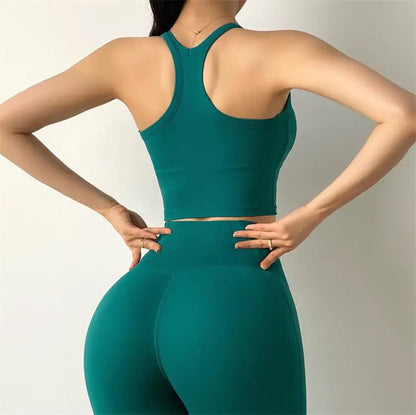 Ensemble collant et soutien-gorge de musculation souple et gainant pour femme