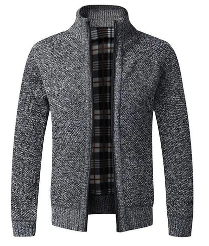 Manteau pull ample pour hommes Pull décontracté pour jeunes Col montant Cardigan en tricot
