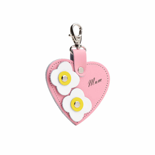 Engraved Mum Heart Charm - Pastel Pink