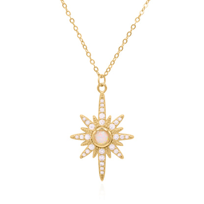 Heidi North Star Birthstone Necklace | 18K Gold Plated