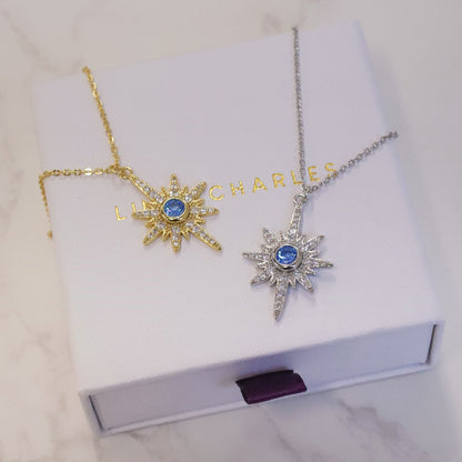 Heidi North Star Birthstone Necklace | 925 Sterling Silver