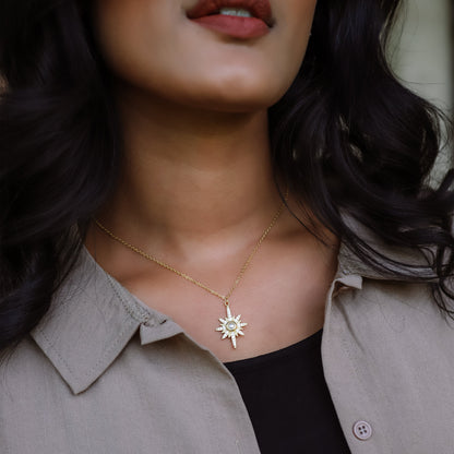Heidi North Star Birthstone Necklace | 18K Gold Plated