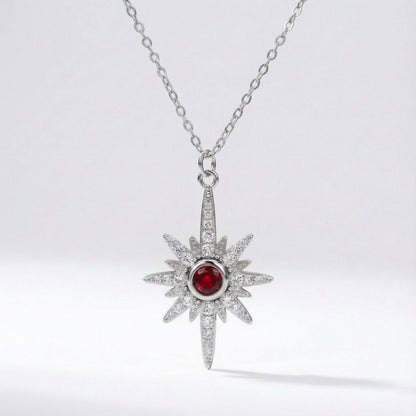 Heidi North Star Birthstone Necklace | 925 Sterling Silver