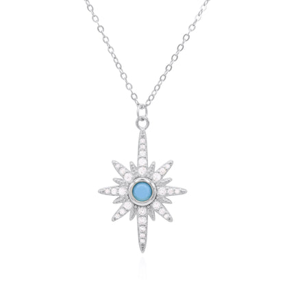 Heidi North Star Birthstone Necklace | 925 Sterling Silver