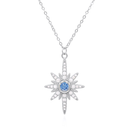 Heidi North Star Birthstone Necklace | 925 Sterling Silver