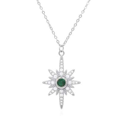Heidi North Star Birthstone Necklace | 925 Sterling Silver