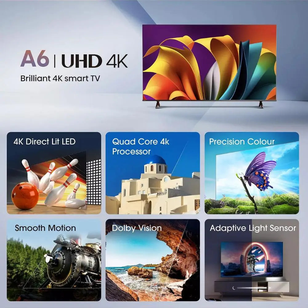 Hisense 43A6NTUK 43 inch LED 4K HDR Smart Freely TV