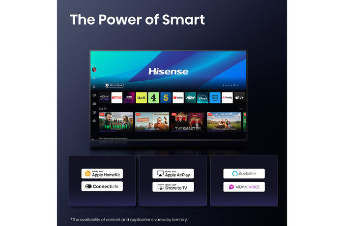 Hisense 55A6QTUK 55 inch 4K Ultra HD HDR LED Smart TV with Freely