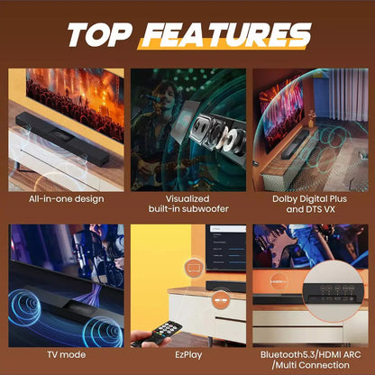 Hisense HS2000 240W 2.1Ch All-in-one Soundbar with DTS Virtual X and Dolby Digital