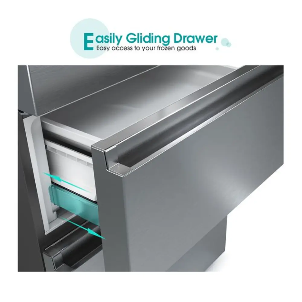 Hisense RF632N4WIF Freestanding French Door Fridge Freezer Metallic with Water Dispenser