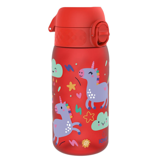 Leak Proof Kids Water Bottle, Recyclon, Red Unicorns, 350ml (12oz)