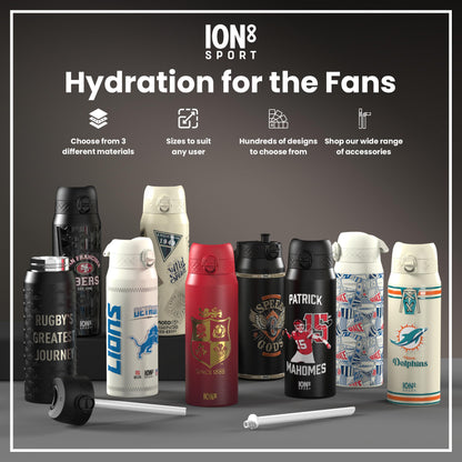 NFL x ION8 Insulated Steel Water Bottle, NFL Lions, 750ml (24oz)