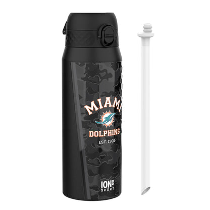 NFL x ION8 Insulated Steel Water Bottle, NFL Dolphins, 750ml (24oz)