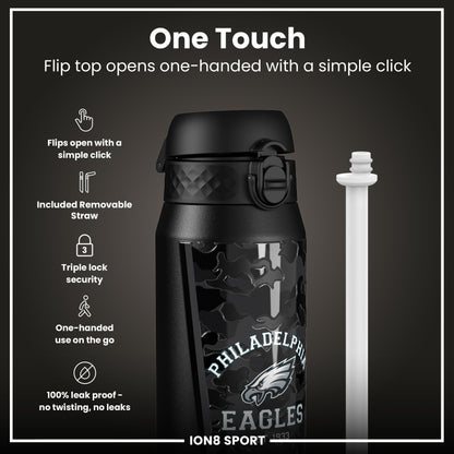 NFL x ION8 Insulated Steel Water Bottle, NFL Eagles, 750ml (24oz)