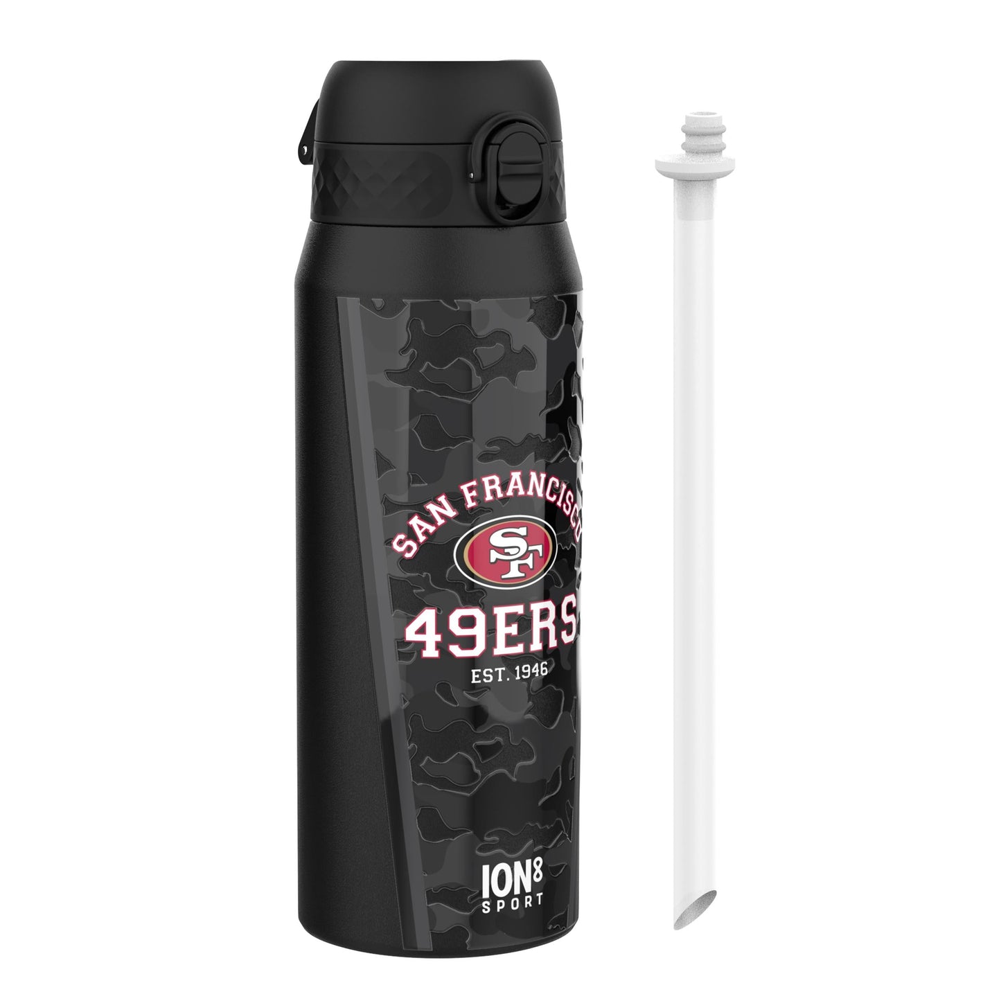 NFL x ION8 Insulated Steel Water Bottle, NFL 49ers, 750ml (24oz)