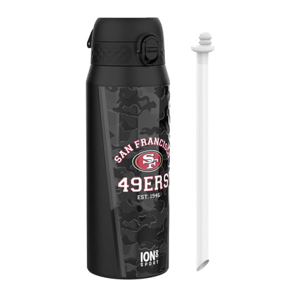 NFL x ION8 Insulated Steel Water Bottle, NFL 49ers, 750ml (24oz)