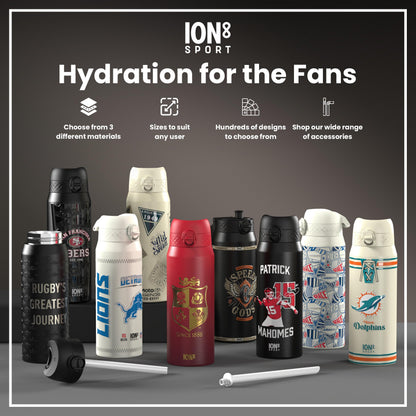 Bouteille d'eau isotherme en acier NFL x ION8, NFL Chiefs, 750 ml (24 oz)
