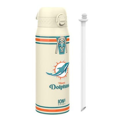 NFL x ION8 Insulated Steel Water Bottle, NFL Dolphins, 750ml (24oz)