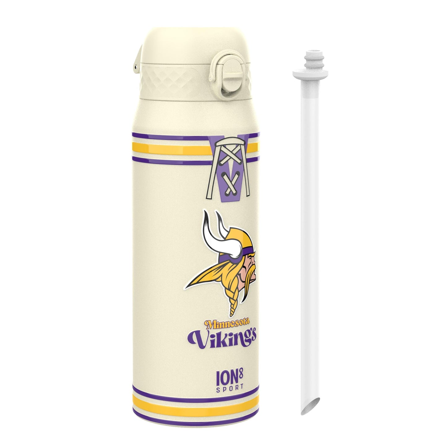 NFL x ION8 Insulated Steel Water Bottle, NFL Vikings, 750ml (24oz)
