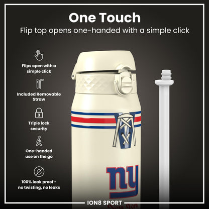 NFL x ION8 Insulated Steel Water Bottle, NFL Giants, 750ml (24oz)