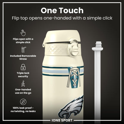 NFL x ION8 Insulated Steel Water Bottle, NFL Eagles, 750ml (24oz)