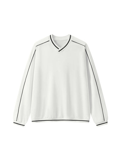 Unisex Color Block V-Neck Sweatshirt