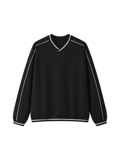 Unisex Color Block V-Neck Sweatshirt