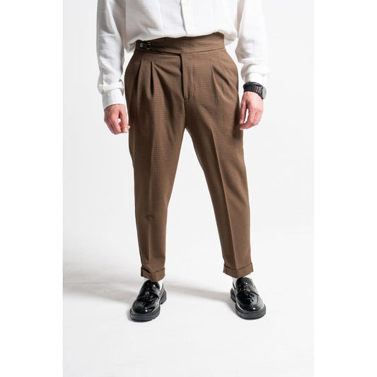 Pantalon plissé taille haute pour homme
