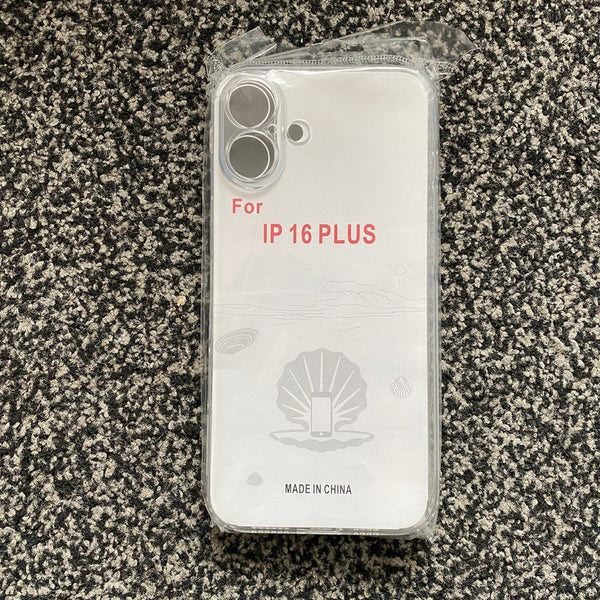 Soft TPU Clear Case with Dust Plug - For iPhone 16 Plus