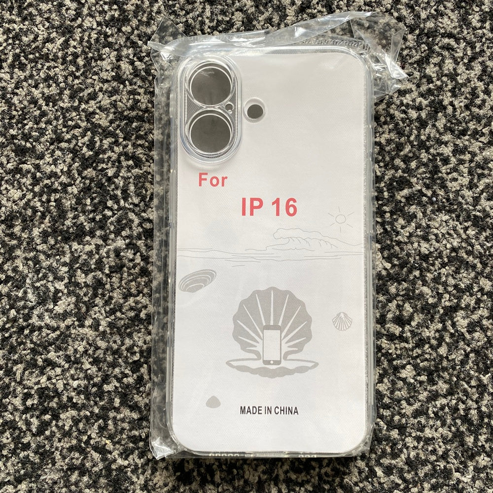 Soft TPU Clear Case with Dust Plug - For iPhone 16