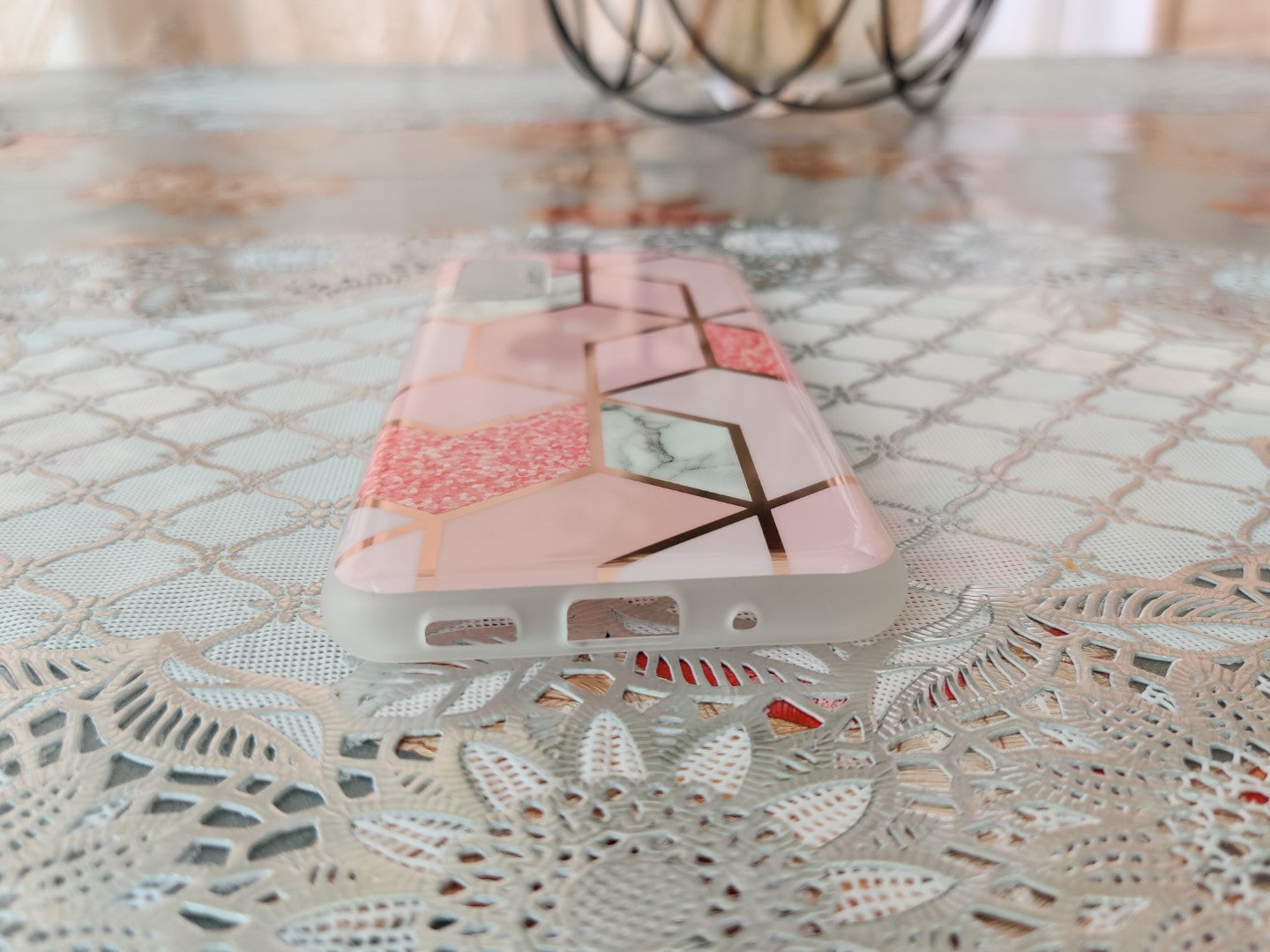 Marble Geometric TPU Pink Case - For Samsung Galaxy S20