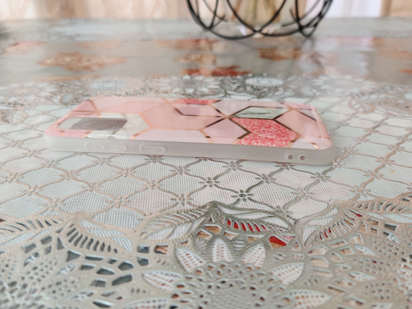 Marble Geometric TPU Pink Case - For Samsung Galaxy S20