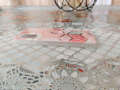Marble Geometric TPU Pink Case - For Samsung Galaxy S20