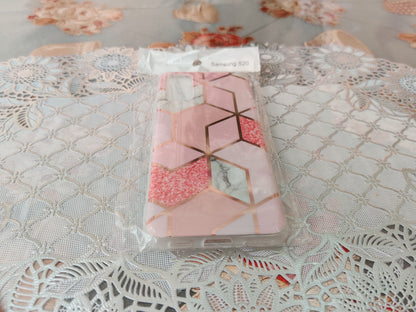 Marble Geometric TPU Pink Case - For Samsung Galaxy S20